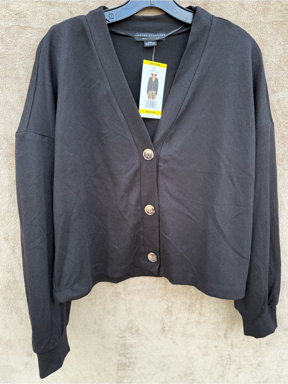 Social Standard by Sanctuary Black V-Neck Daytripper Cardigan
